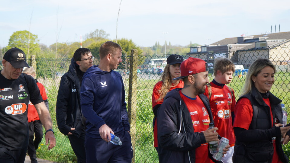 Dean Holden taking part in the walk