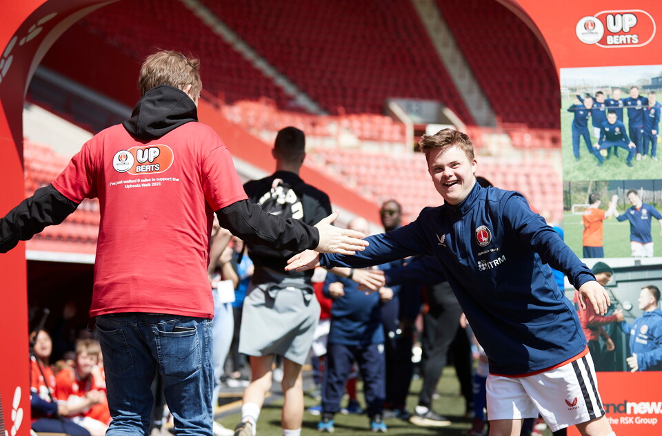 Upbeat Josh greeting walkers