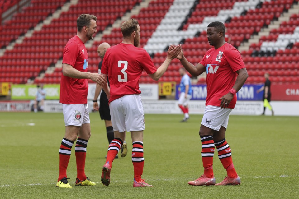 Charlton players celebrate
