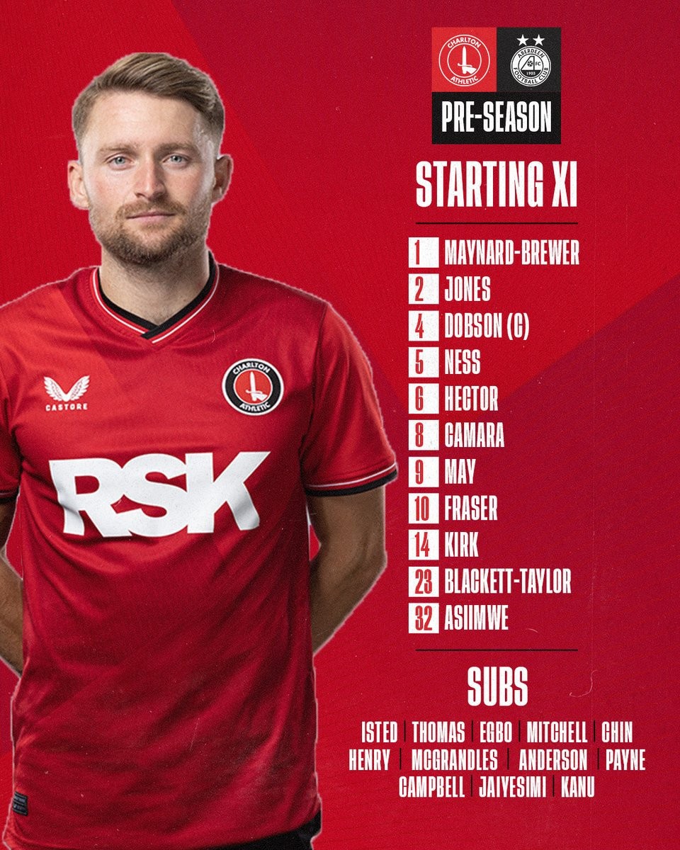 Team line-up graphic