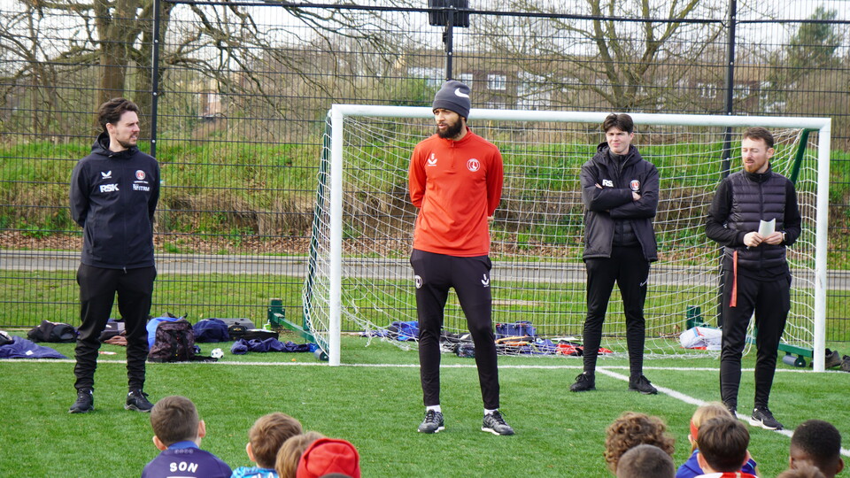 Michael Hector with young people from CACT's holiday course