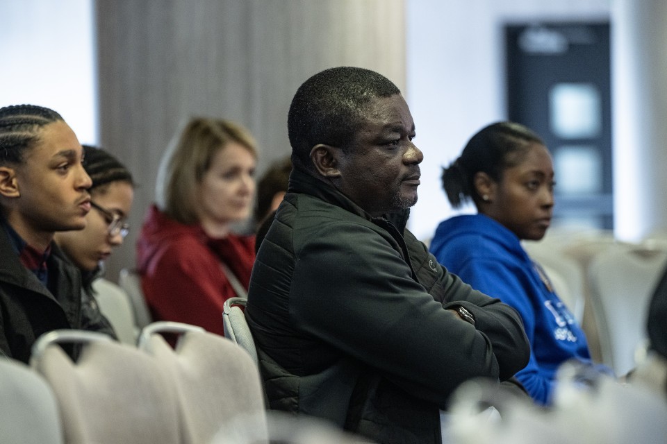 Moderator Ope Oduwole with speakers Tosin Gbaja, Maya Bruney, Subomi Odanye and Chaj Arunasalam during the Different Pathways event at The Valley, London.