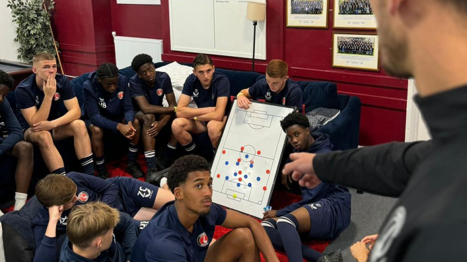 Charlton's U18s on their pre-season camp in Hertfordshire.