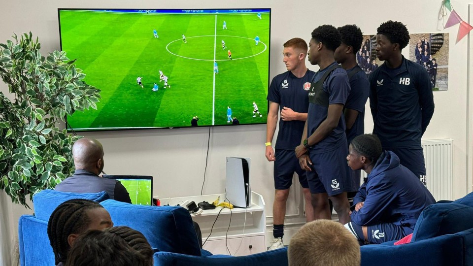 Charlton's U18s on their pre-season camp in Hertfordshire.