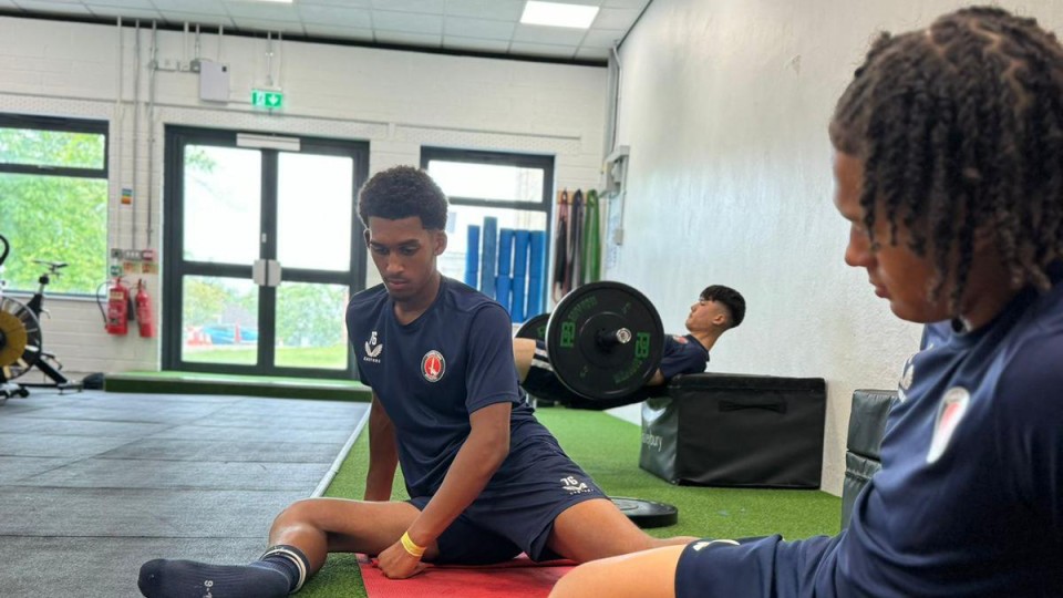 Charlton's U18s on their pre-season camp in Hertfordshire.
