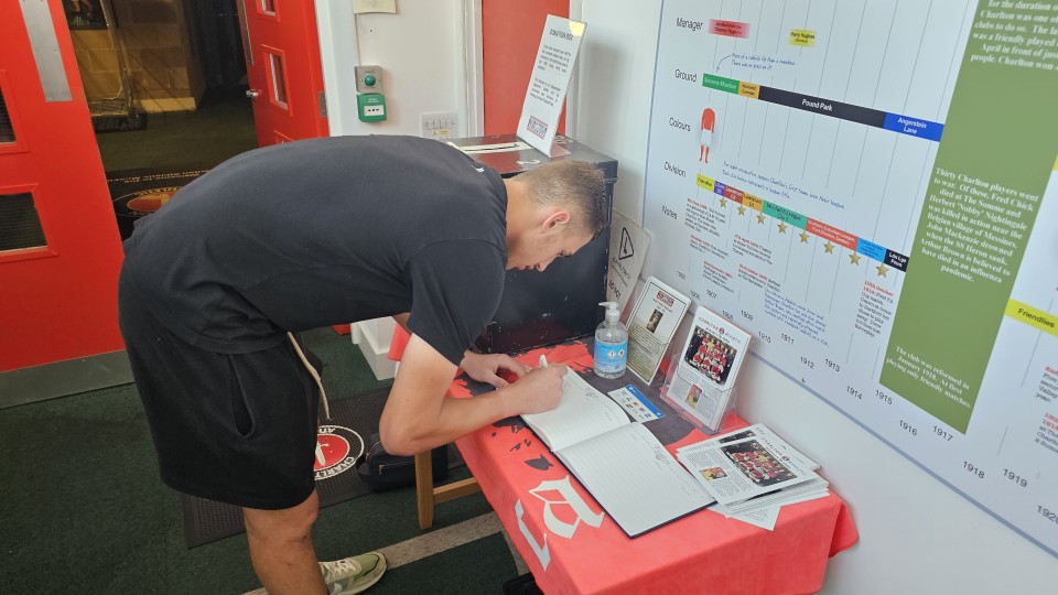Charlton U18s visiting the Charlton Athletic Museum