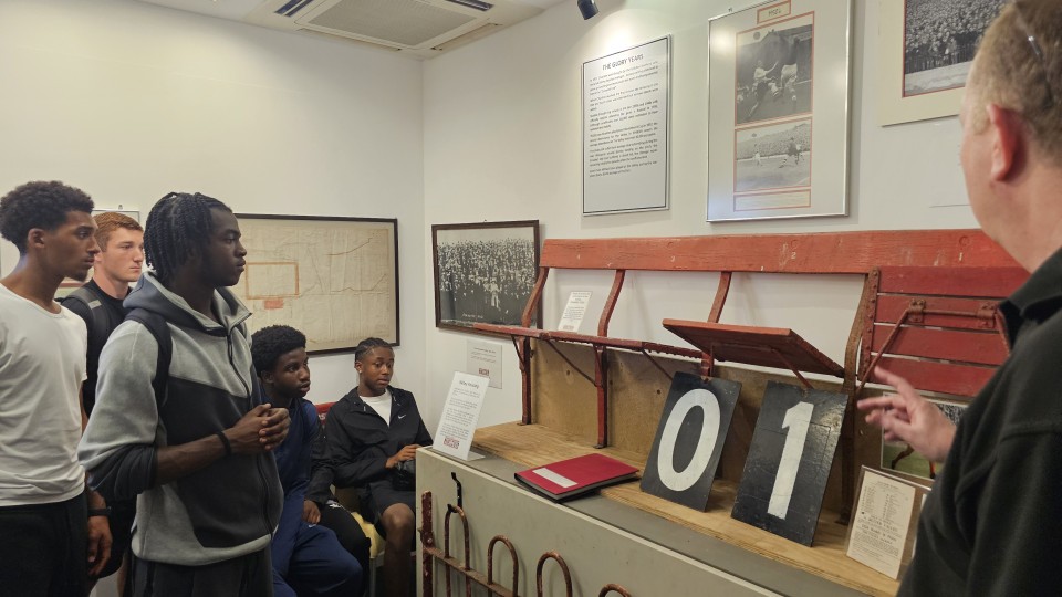 Charlton U18s visiting the Charlton Athletic Museum