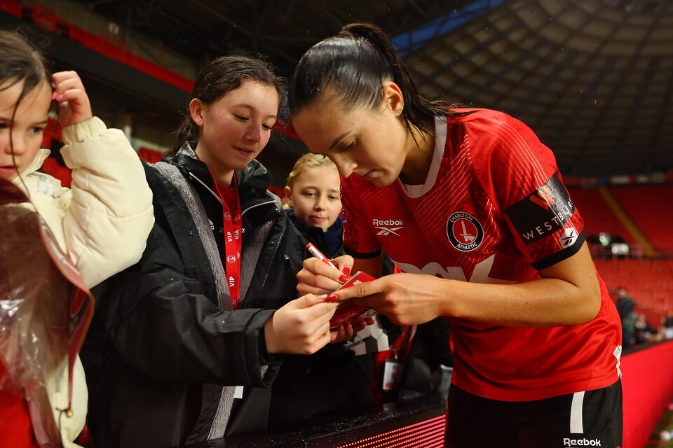 Charlton Athletic Women's Football Club Katie Bradley with Fans