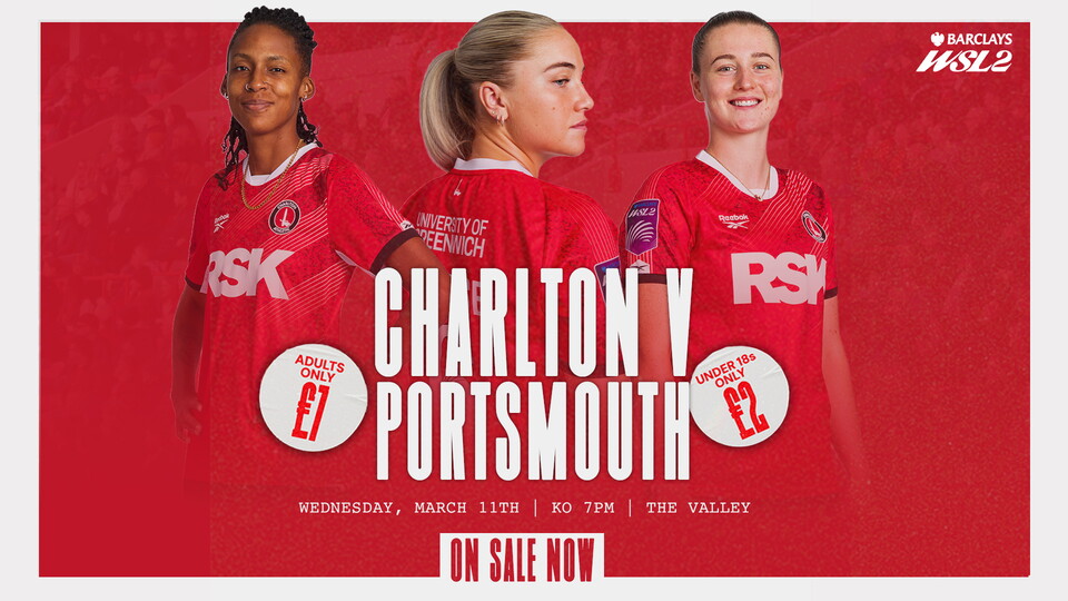 Charlton v Portsmouth tickets on sale