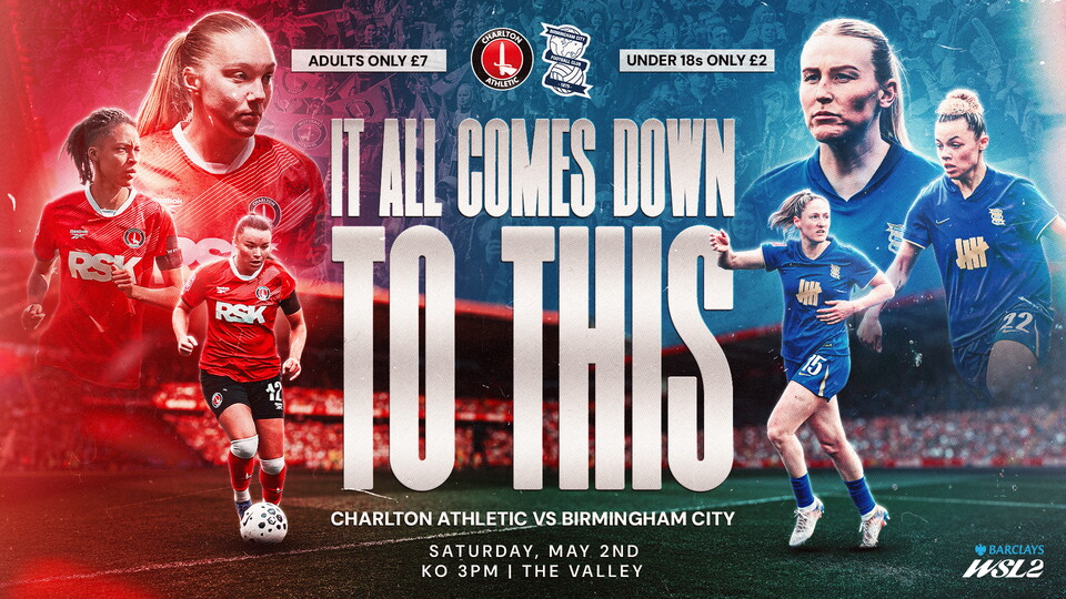 Promo for Charlton v Birmingham in WSL2