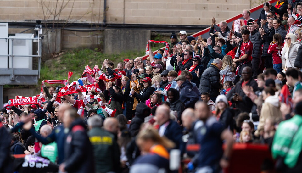Fans in stands at Liverpool
