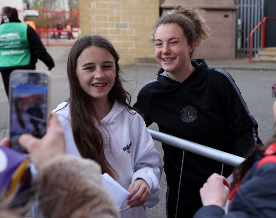 Mary McAteer and fans at Liverpool