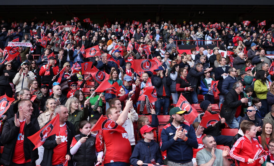 Fans in stands at Liverpool