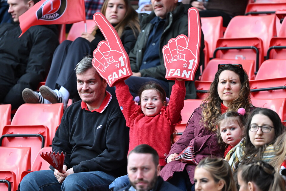 Fans in stands at Liverpool