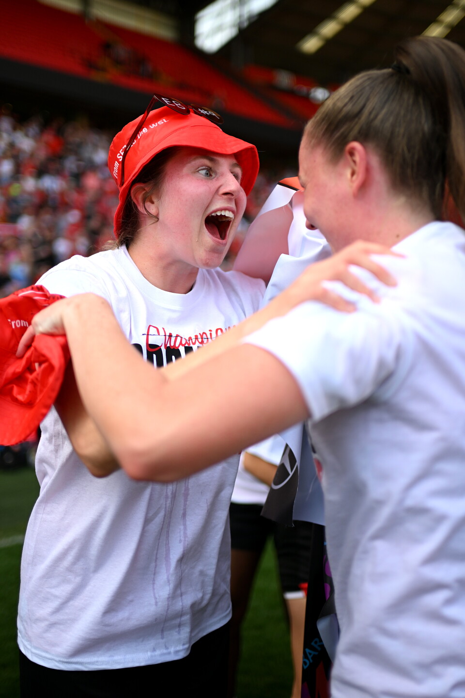 Emma Bissell and Mia Ross celebrating