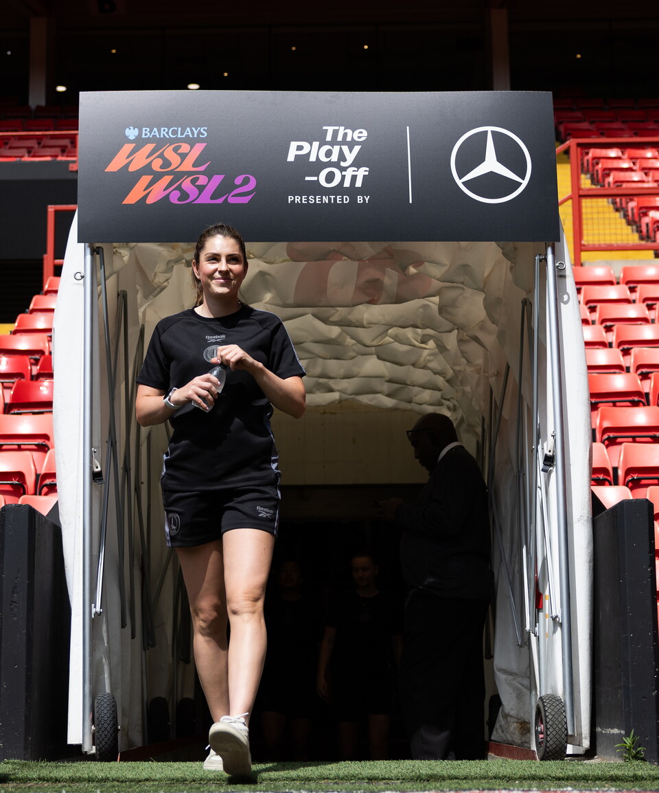 Carla walking to the pitch