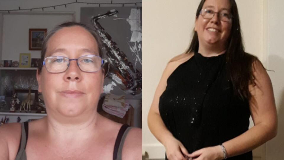 Before and after photos of Alison Holloway after taking part in FIT FANS