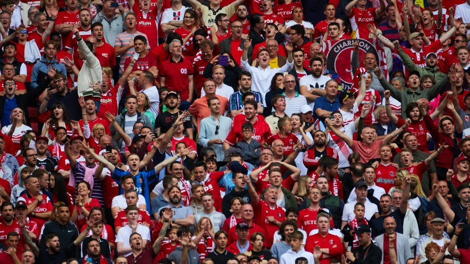 Charlton supporters in fine voice at Wembley