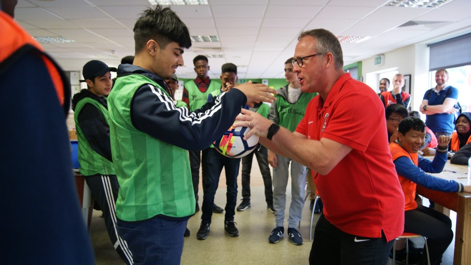 Matt Horne with a Young Greenwich youth member