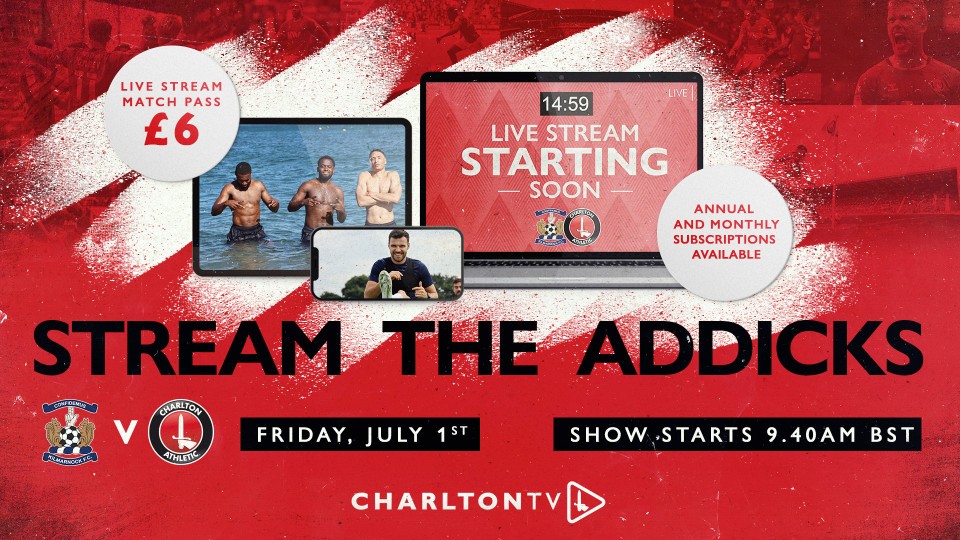 CharltonTV subscribers can watch Friday's pre-season friendly against Kilmarnock live (10am KO BST)