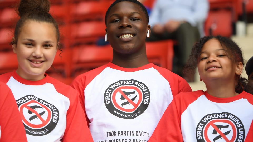 Three young people on Street Violence Ruins Lives Day