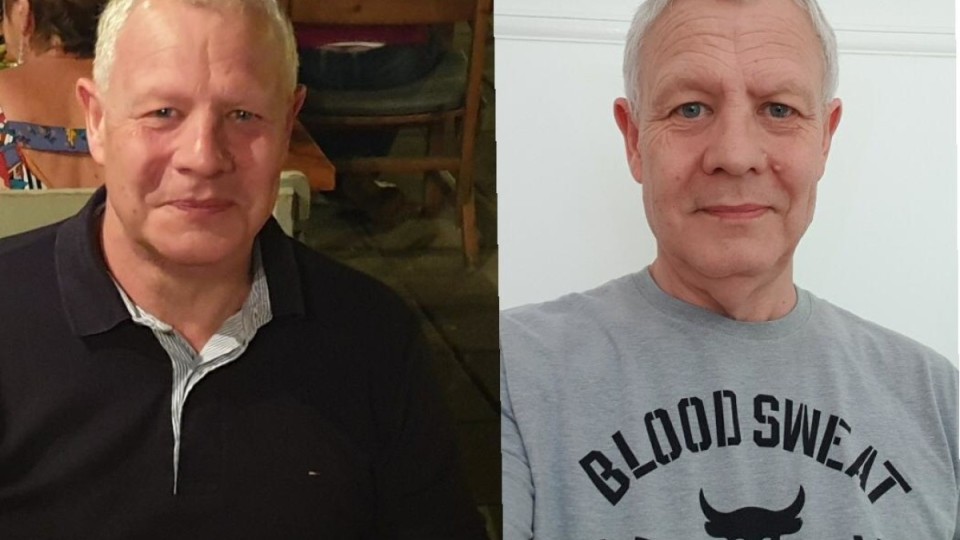 Before and after images of Stephen