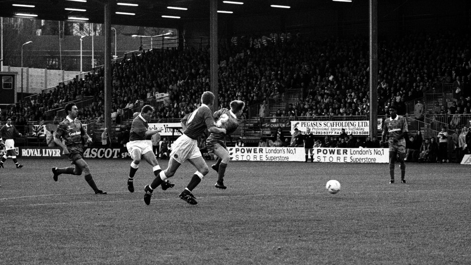 Colin Walsh scores for Charlton against Portsmouth in the Addicks' first game back at The Valley