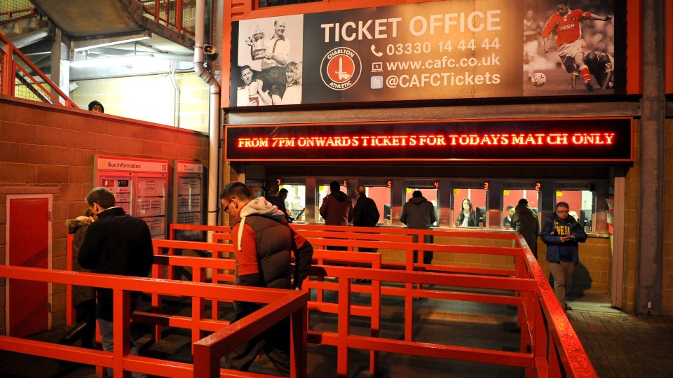 Charlton's Ticket Office ahead on matchday