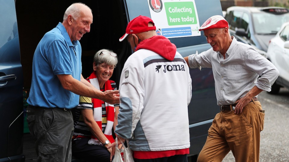 Supporters donating to Greenwich Foodbank