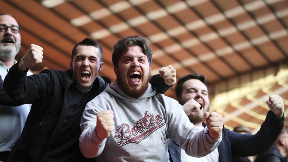 Charlton fans celebrate