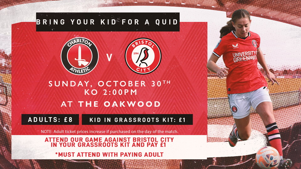 Charlton v Bristol City kid for a quid 