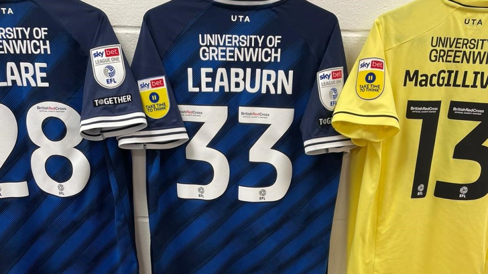 Miles Leaburn's shirt ahead of Lincoln City game
