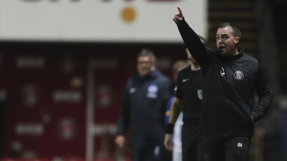 Anthony Hayes directs Charlton players from the sidelines