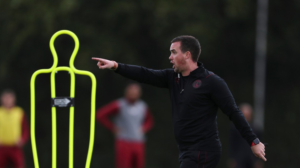 Anthony Hayes on the training pitch