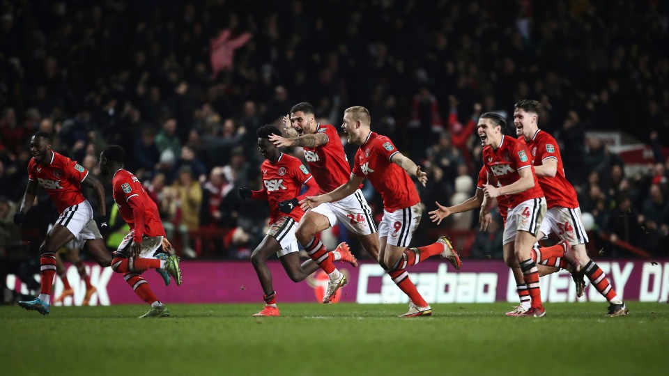 Charlton players celebrate