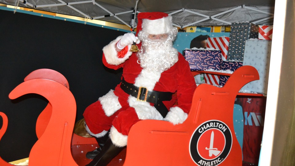 Santa Claus in his sleigh