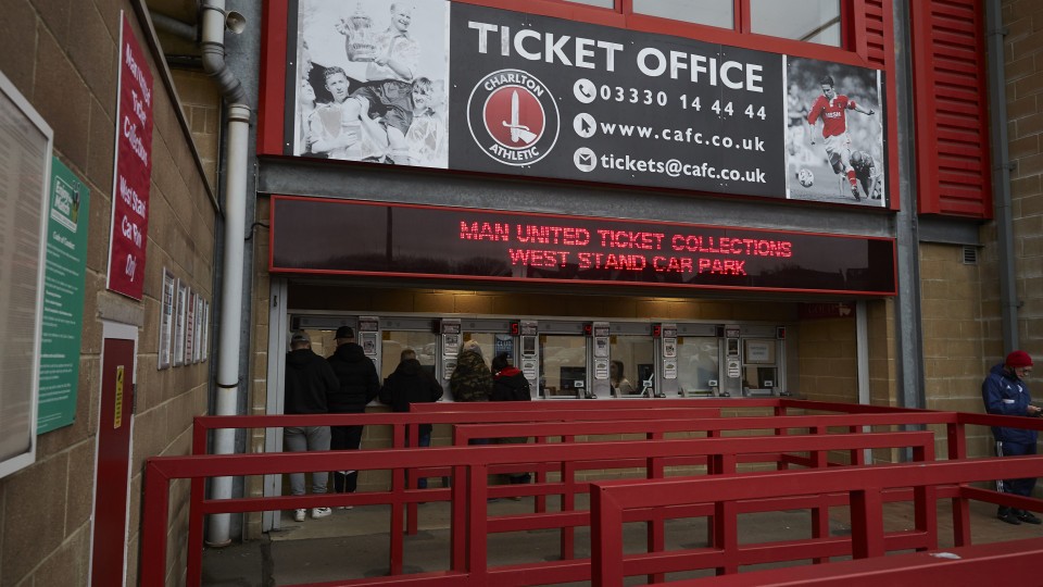 Supporters queuing at the club's ticket office