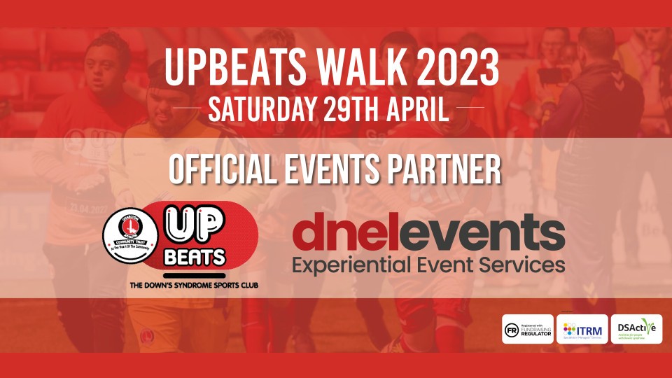 Graphic to announce DNEL events as this year's Upbeats Walk sponsor 