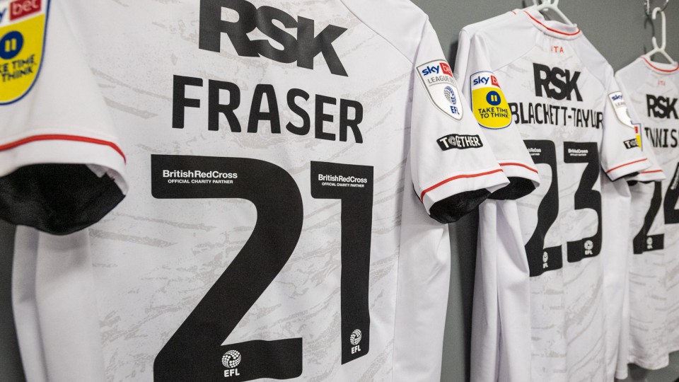 Scott Fraser's shirt in the Morecambe dressing room