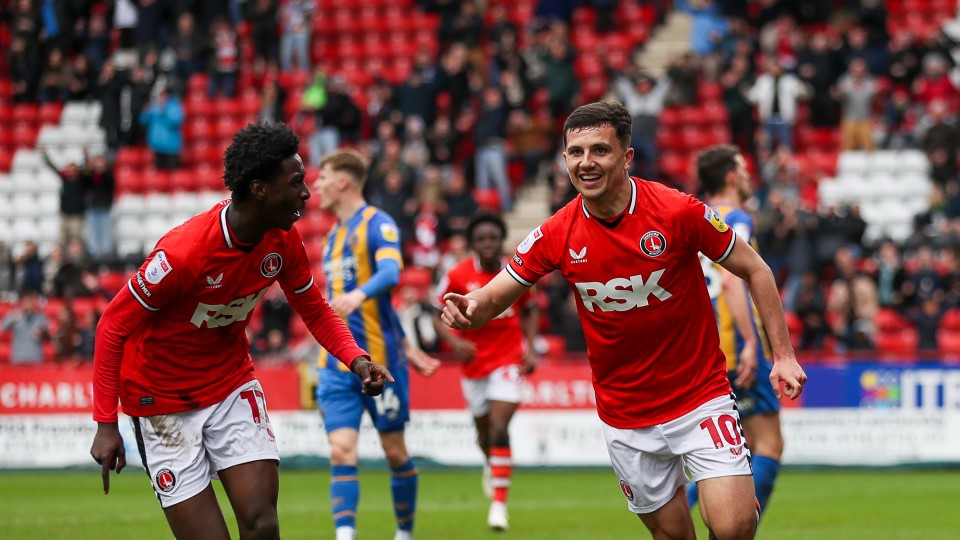 Albie Morgan celebrates