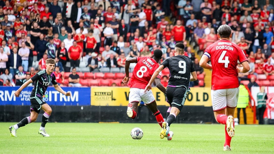 Camara advances with the ball