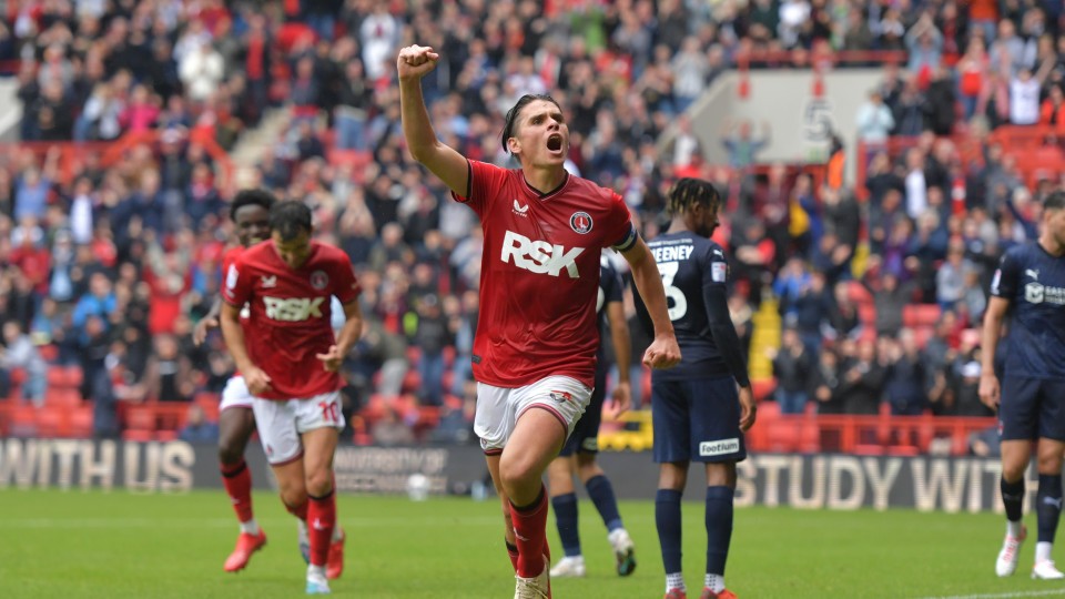 George Dobson celebrates