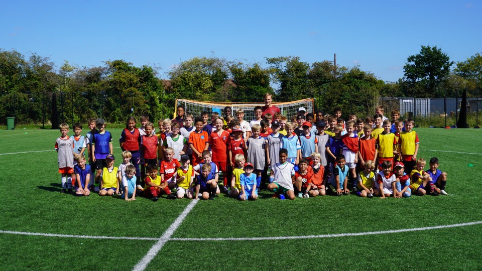 Ashley Maynard-Brewer with holiday course participants