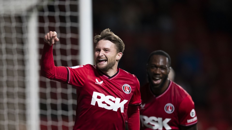 Alfie May celebrates