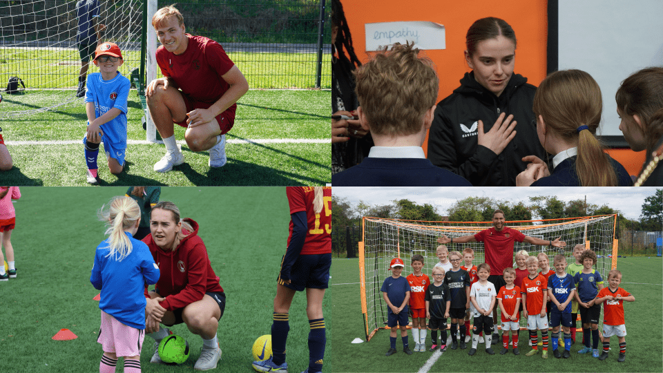 Ashley Maynard-Brewer, Beth Roe, Sian Rogers and Terell Thomas interacting with CACT programmes