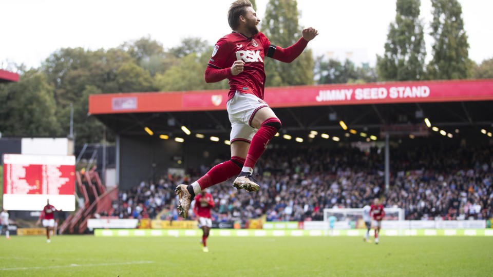 Alfie May celebrates