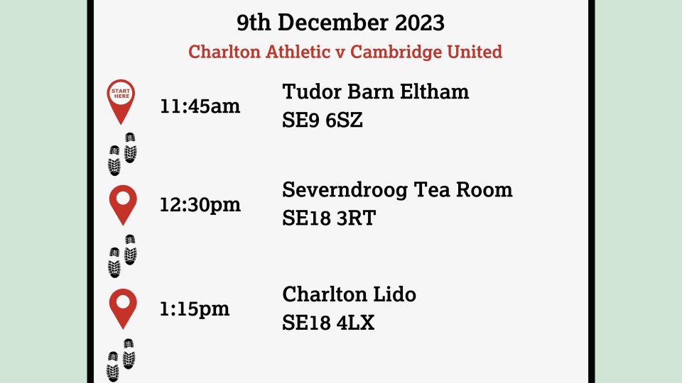 Stroll to the Stadium flyer listing information about the event