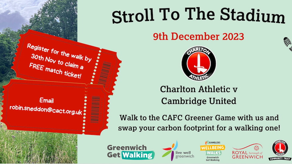 Stroll to the Stadium banner advertisement