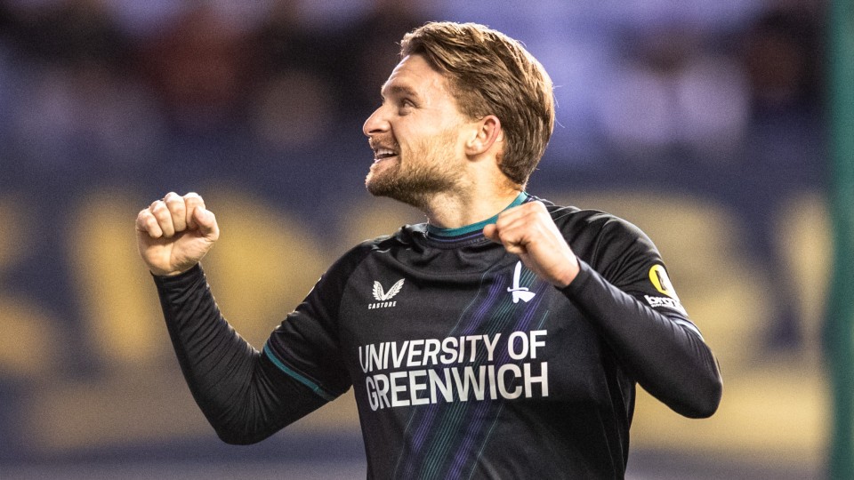 Alfie May celebrates