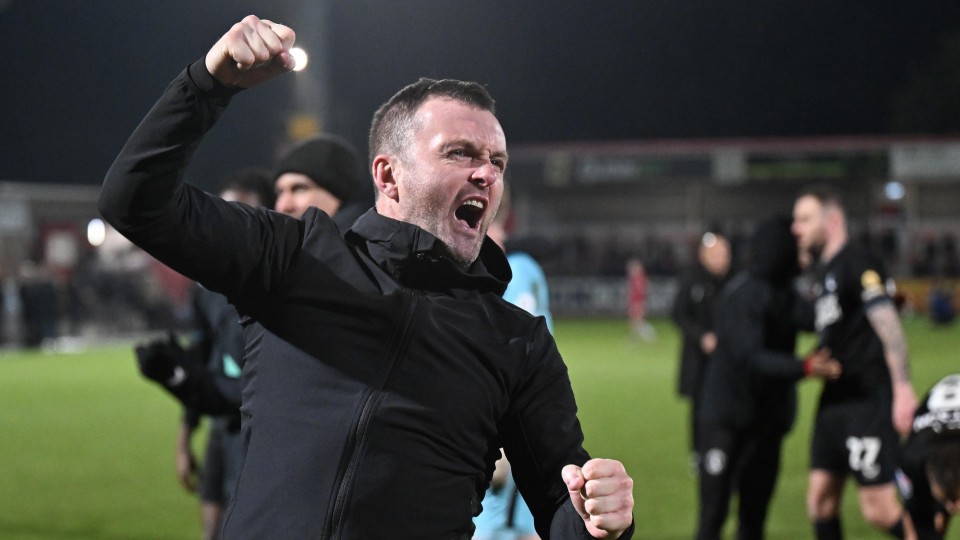 Nathan Jones celebrates